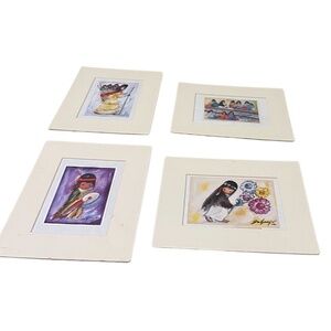 Ted DEGRAZIA Signed Paper Reproduction Native American Children Series Matted